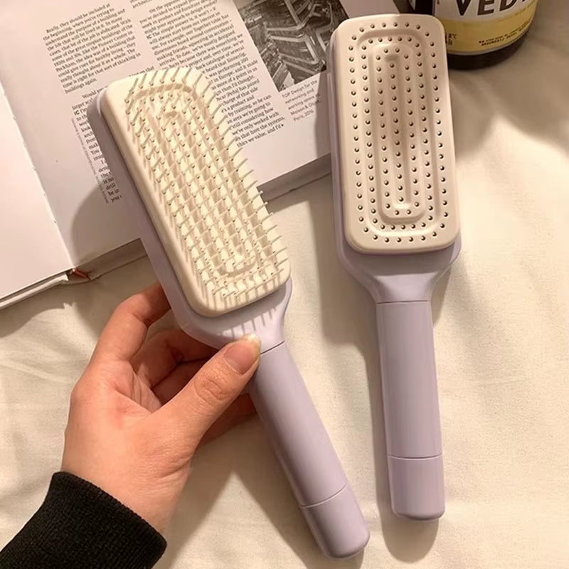 You Will feel the BEST with Rotatable Self Cleaning Hair Brush Massage Air Cushion Comb Magic Retractable Comb for Women Anti-Static Hair Smoothing Comb