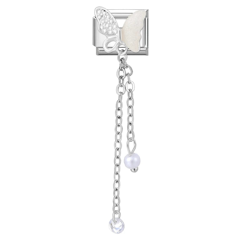 Charms DIY Pulsera Acero Inoxidable | Luna, Mariposa, Corazón y Más