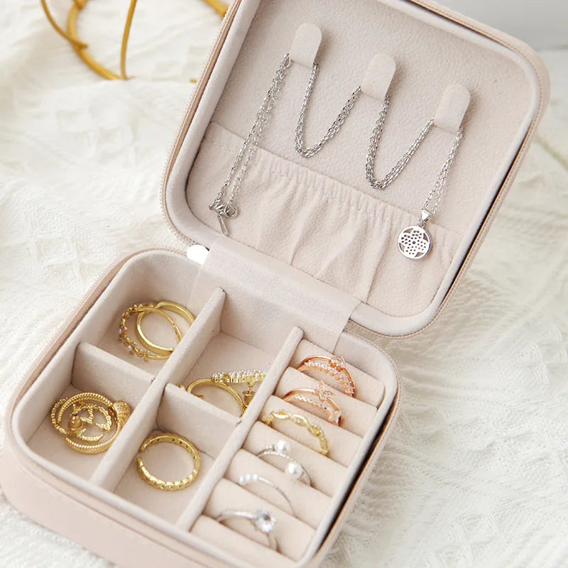 Caja Organizadora de Joyería para Viaje | Cuero PU Compacta