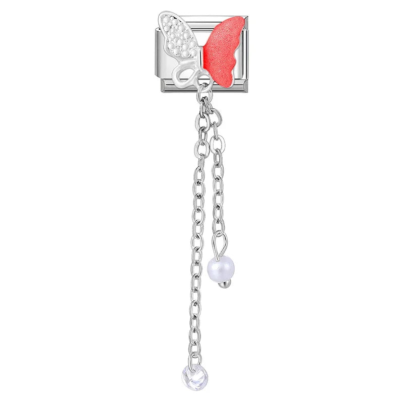 Charms DIY Pulsera Acero Inoxidable | Luna, Mariposa, Corazón y Más
