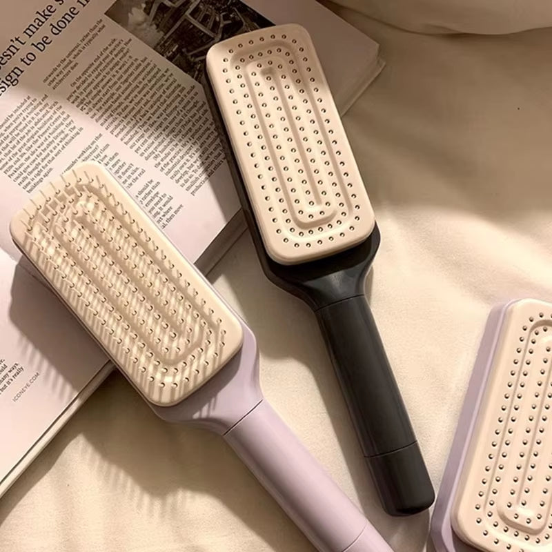 You Will feel the BEST with Rotatable Self Cleaning Hair Brush Massage Air Cushion Comb Magic Retractable Comb for Women Anti-Static Hair Smoothing Comb