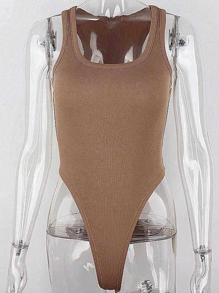 Body Halter Sin Mangas Mujer | Bodysuit Punto Sexy Off-Shoulder
