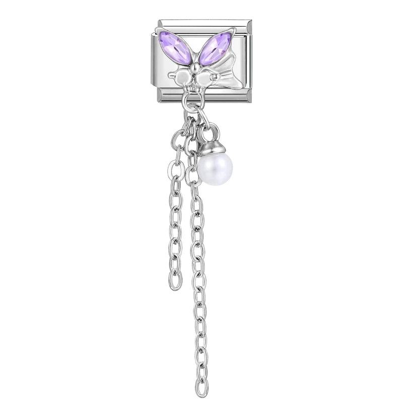 Charms DIY Pulsera Acero Inoxidable | Luna, Mariposa, Corazón y Más