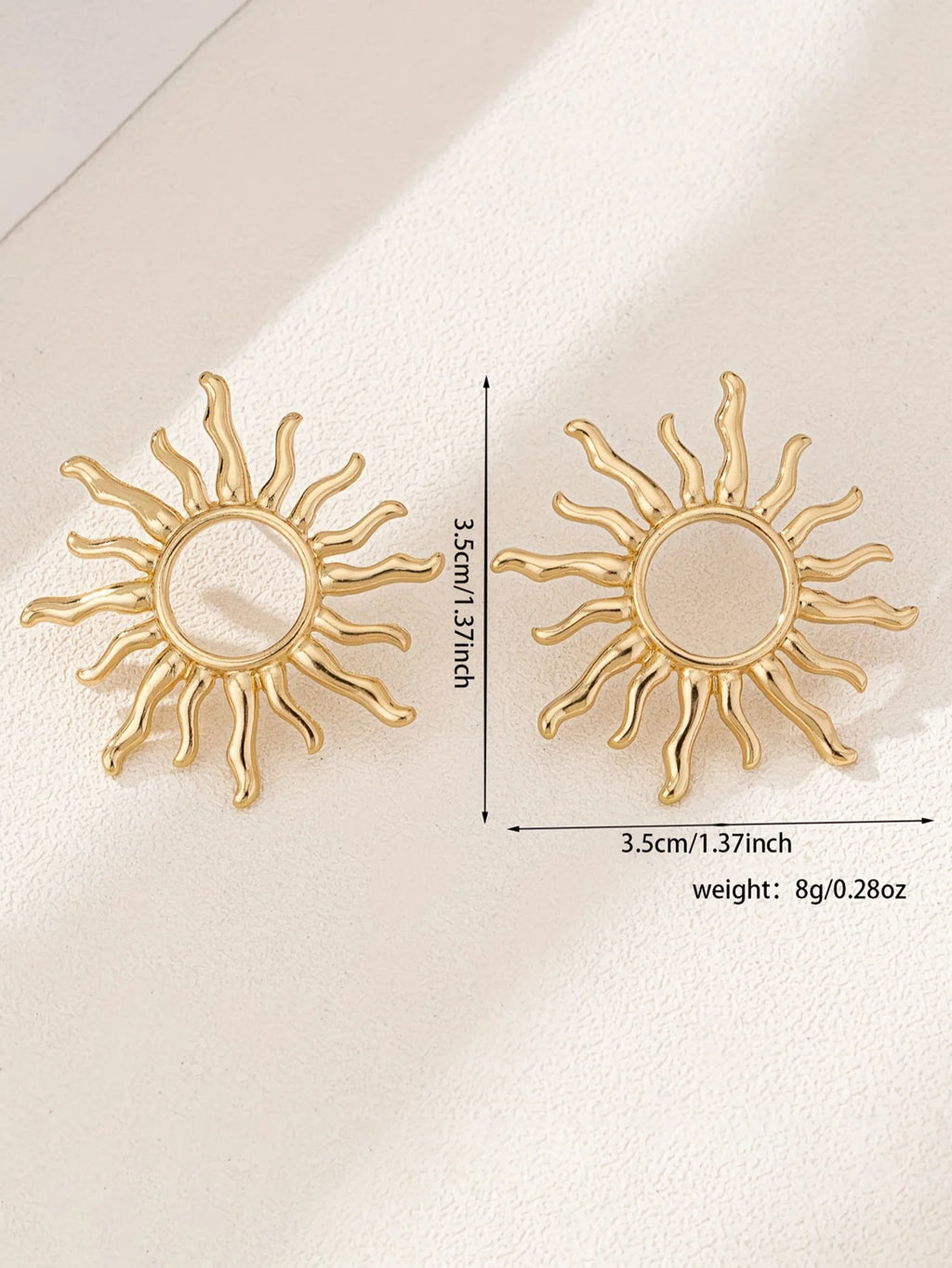 Pendientes Flor de Sol Mujer | Aretes Elegantes Dorados