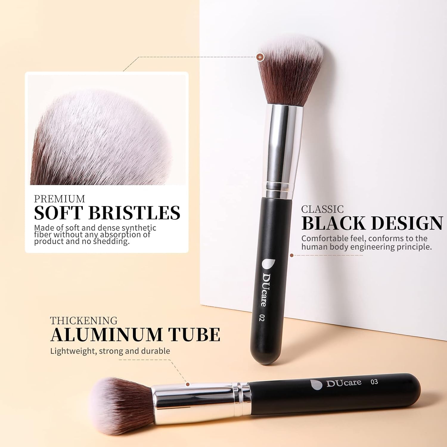 Ducare Set De Brochas De Maquillaje 15 Pcs Con Bolsa Profesional Brochas De Maquillaje Synthetic,Mango De Madera,Brocha Para Contorno De Ojos Y Rubor,Regalo Para San Valentín,Navidad Y Año Nuevo