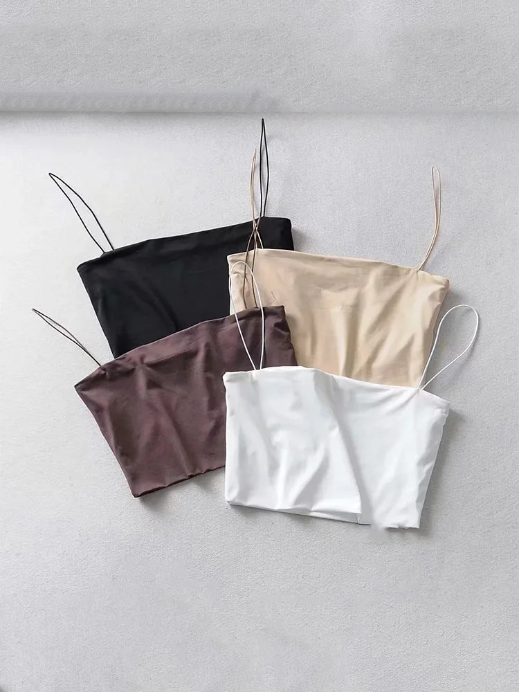 Crop Top Verano Mujer Sin Mangas | Algodón Elástico Ajustado