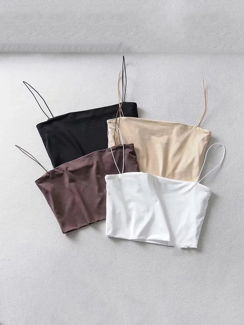 Crop Top Verano Mujer Sin Mangas | Algodón Elástico Ajustado