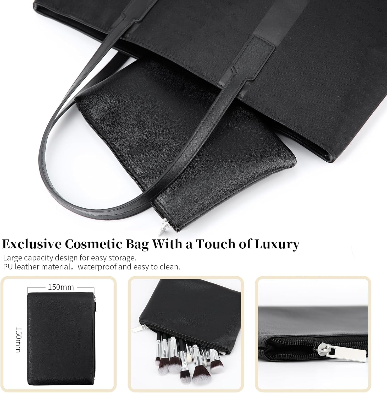 Ducare Set De Brochas De Maquillaje 15 Pcs Con Bolsa Profesional Brochas De Maquillaje Synthetic,Mango De Madera,Brocha Para Contorno De Ojos Y Rubor,Regalo Para San Valentín,Navidad Y Año Nuevo