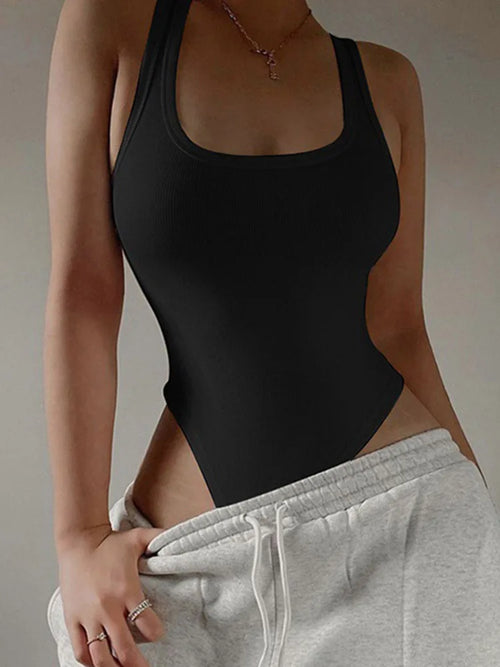 Body Halter Sin Mangas Mujer | Bodysuit Punto Sexy Off-Shoulder
