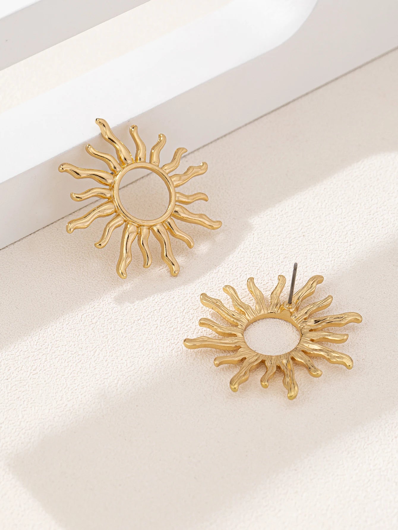 Pendientes Flor de Sol Mujer | Aretes Elegantes Dorados