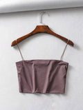 Crop Top Verano Mujer Sin Mangas | Algodón Elástico Ajustado