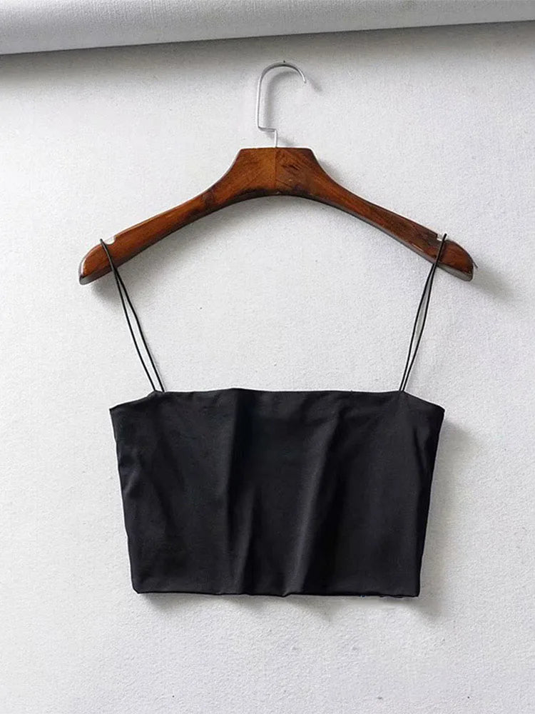 Crop Top Verano Mujer Sin Mangas | Algodón Elástico Ajustado