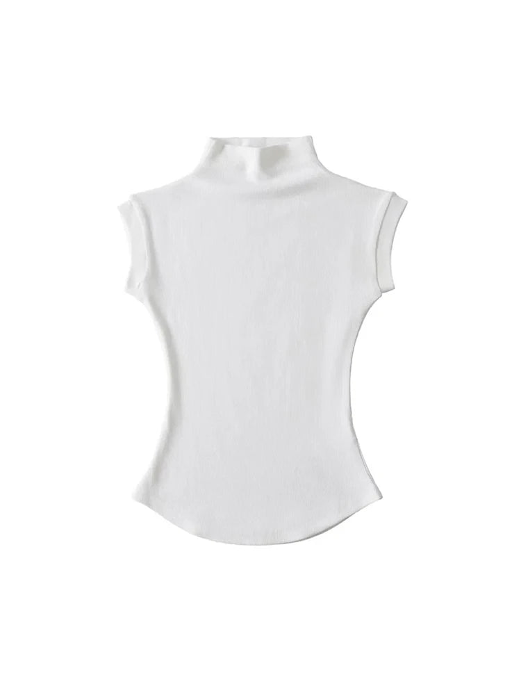 Top Cuello Alto Sin Mangas Mujer | Slim Fit Streetwear Verano