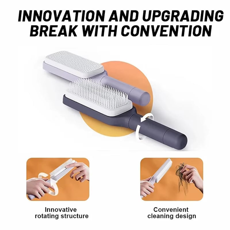 You Will feel the BEST with Rotatable Self Cleaning Hair Brush Massage Air Cushion Comb Magic Retractable Comb for Women Anti-Static Hair Smoothing Comb