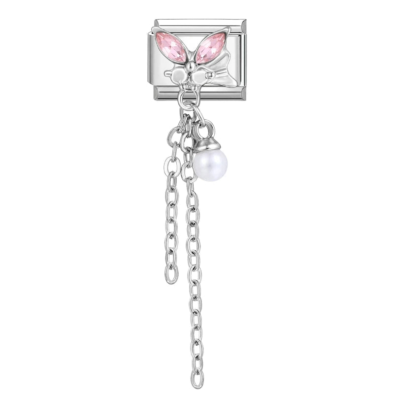 Charms DIY Pulsera Acero Inoxidable | Luna, Mariposa, Corazón y Más